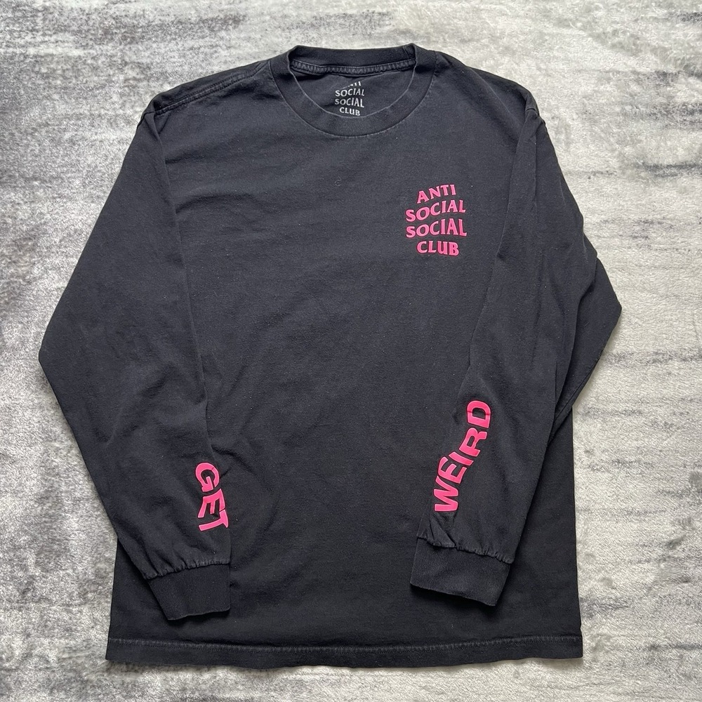 Anti Social Social Club Get Weird Long Sleeve Shirt Mens Large Black Streetwear